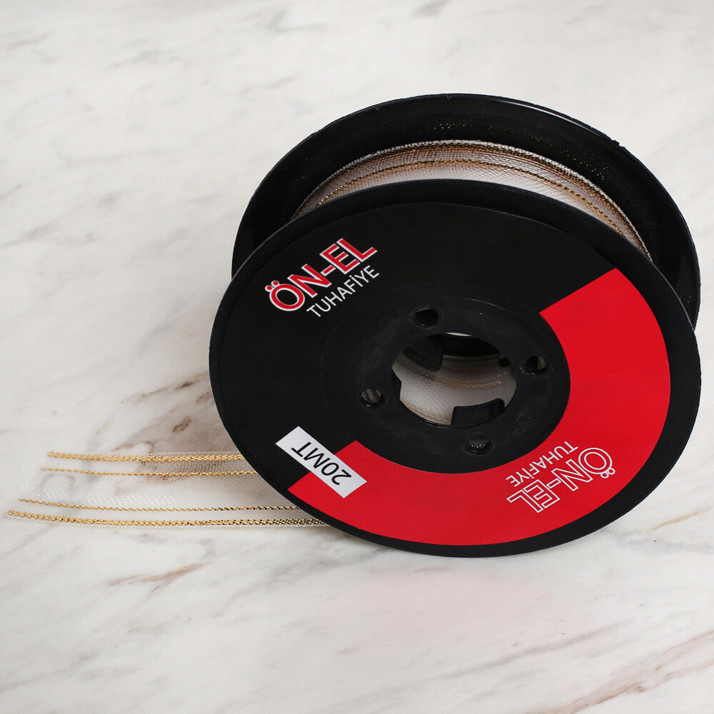 Önel 2.5 cm 20 m Silver Glittery Chifon Ribbon