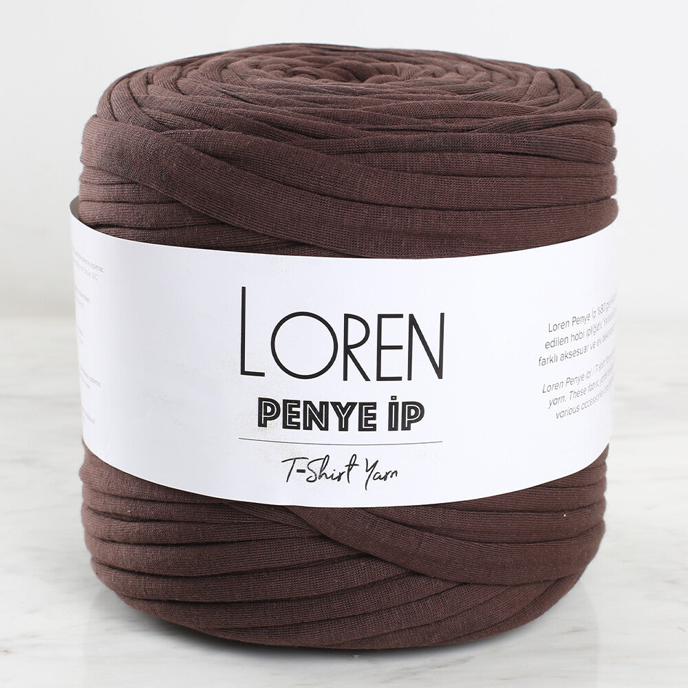 Loren T-shirt Yarn, Dark Brown - 35