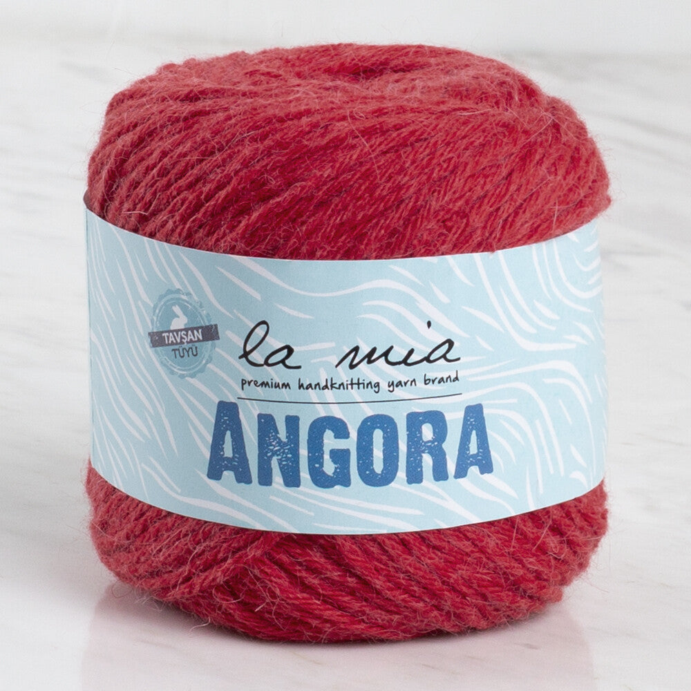 La Mia Angora 50gr Hand Knitting Yarn, Red - L004