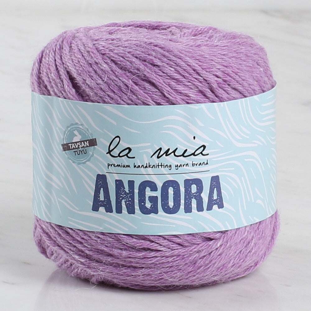 La Mia Angora 50gr Hand Knitting Yarn, Purple - L127