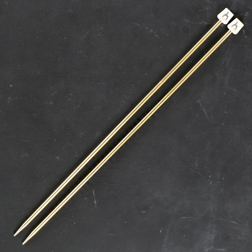 Pony Colour 5 mm 35 cm Aluminum Knitting Needle, Gold - 33711