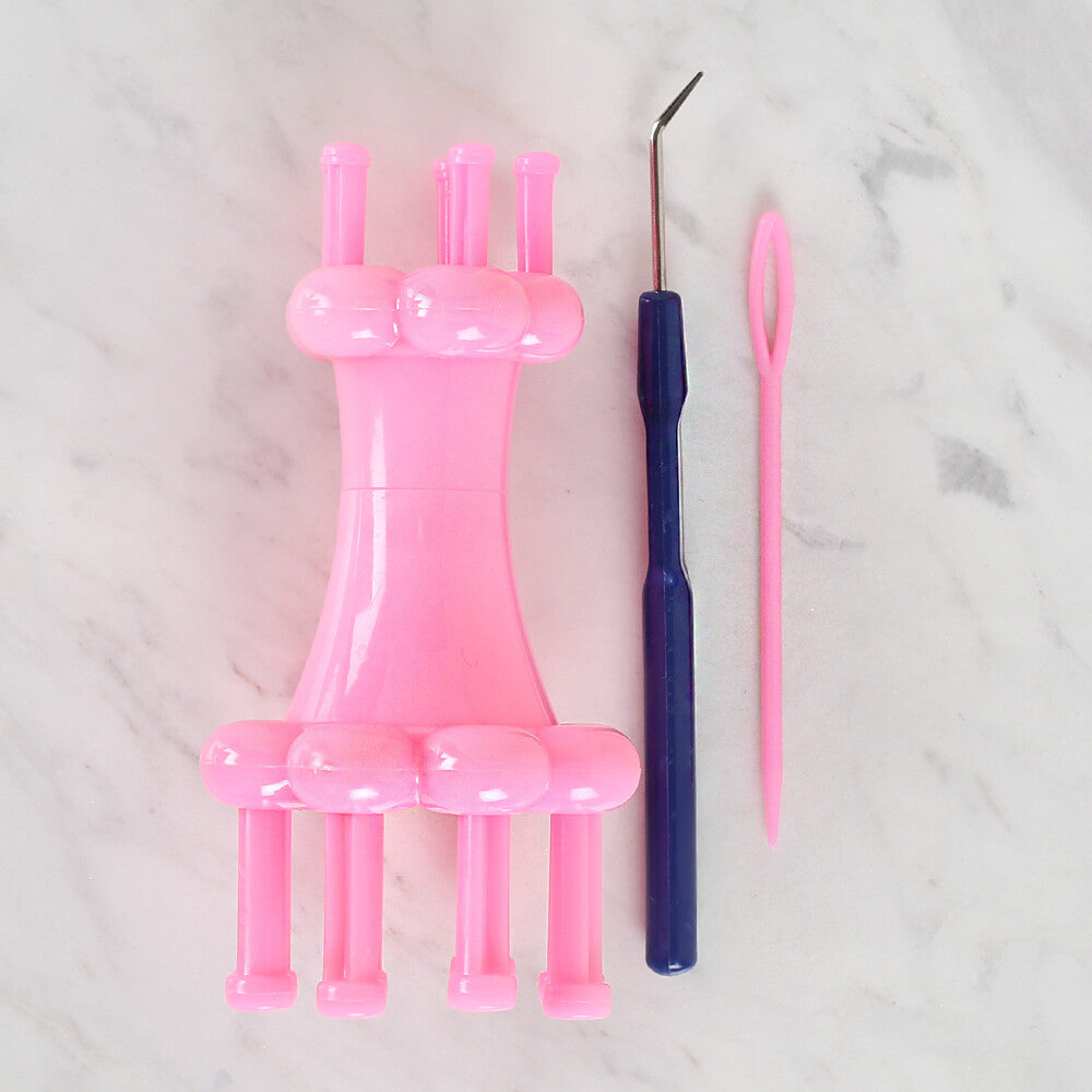 Loren Small Size Spool Loom, Pink