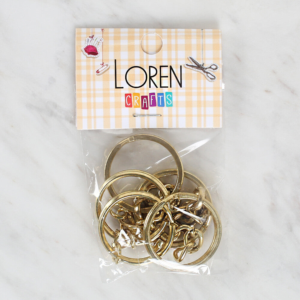 Loren Keychain (5 pcs), Antique Gold