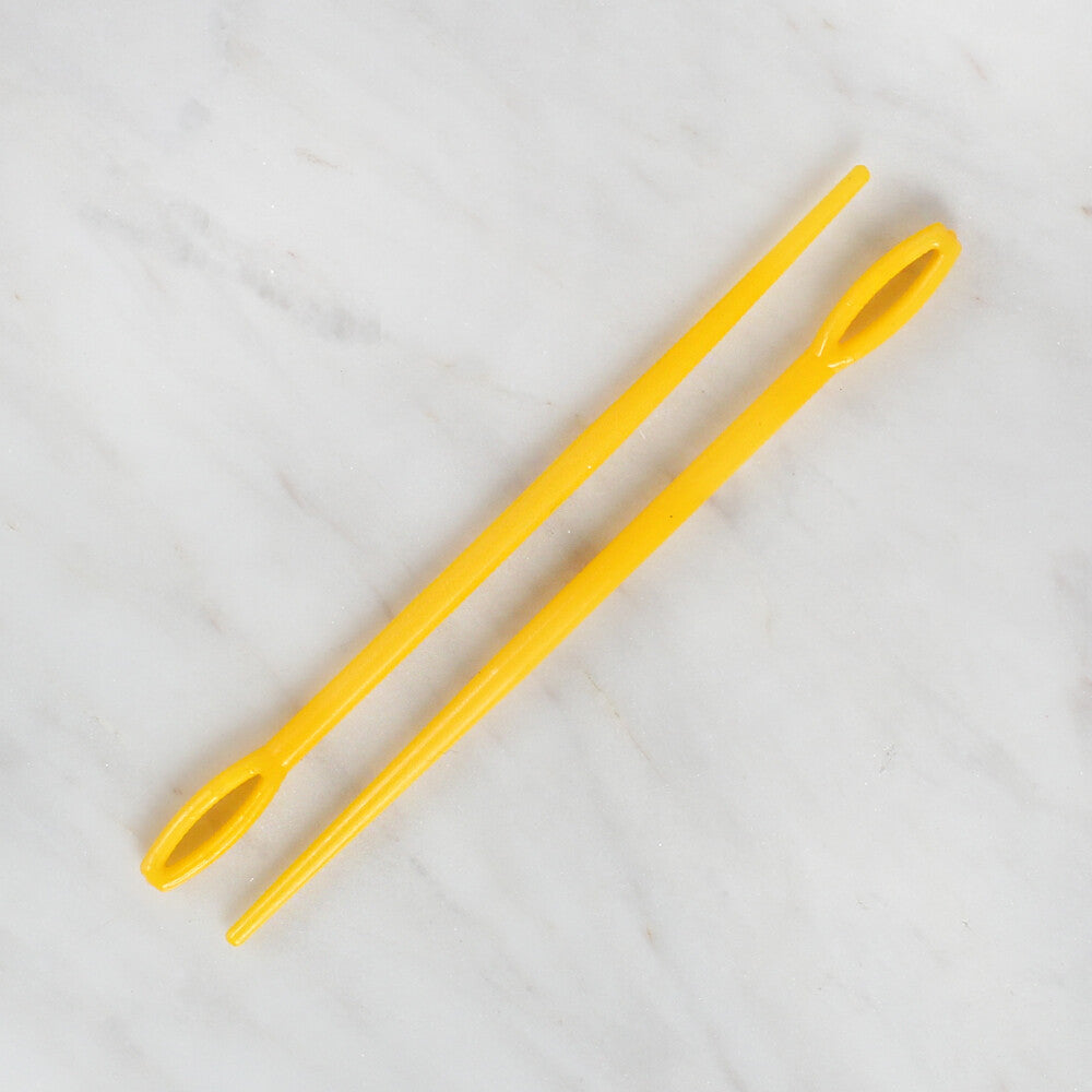 Loren 2 Pcs Plastic Tapestry Needles, Yellow