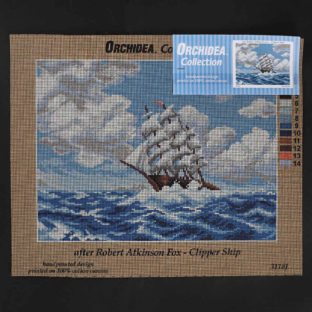 Orchidea 30x40 cm Robert Atkinson Fox - Clipper Ship Printed Gobelin 3118J
