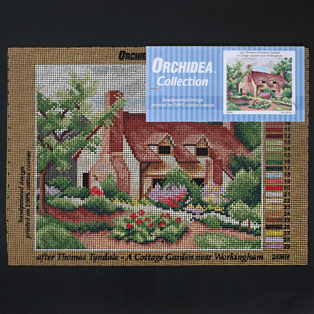 Orchidea 24x30 cm Thomas Nicholson Tyndale - A Cottage Garden Near Wokingham Printed Gobelin 2856H