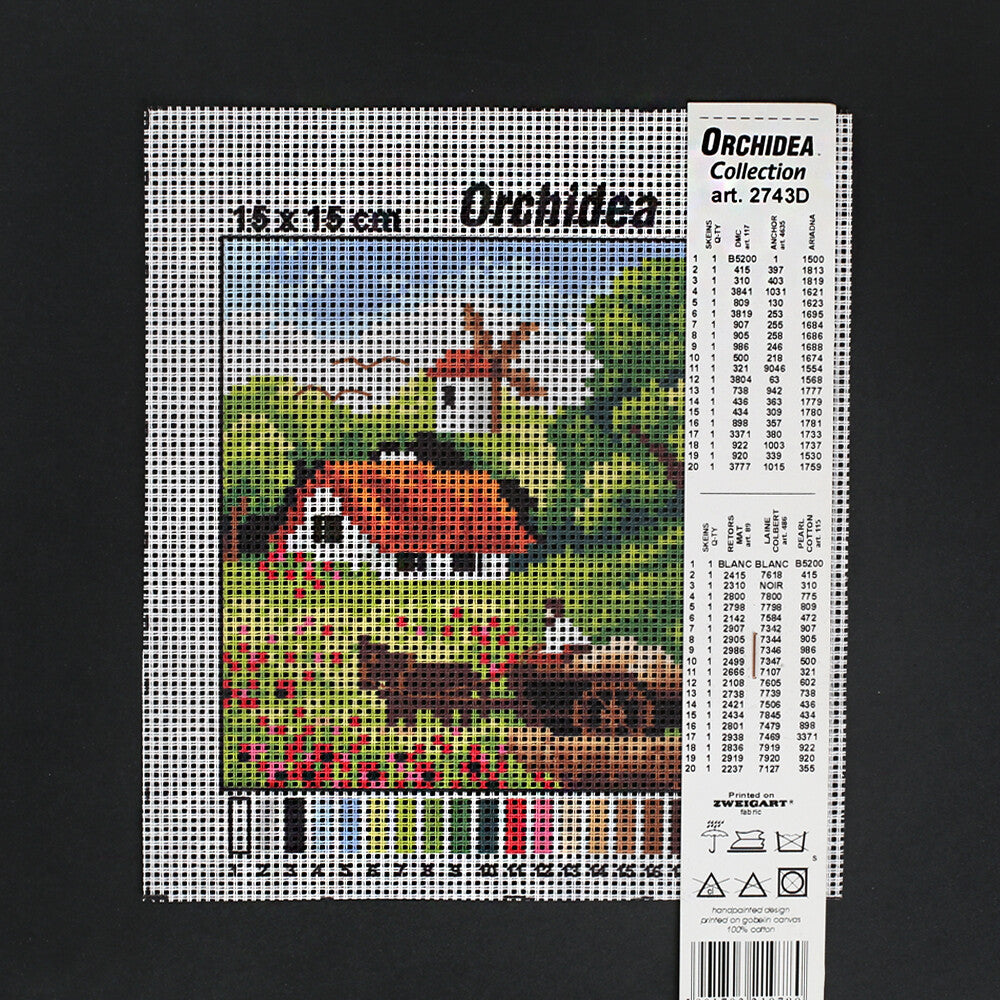 Orchidea 15x15 cm Printed Gobelin 2743D