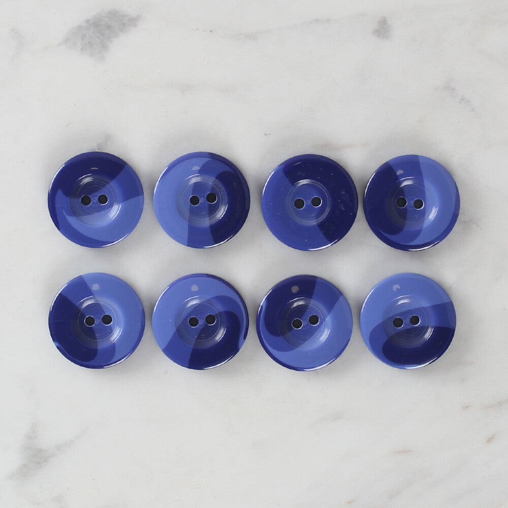 Loren Crafts 8 Pack Button, Blue - 1133