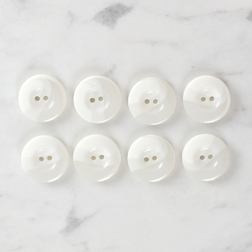 Loren Crafts 8 Pack Button, Cream - 1130