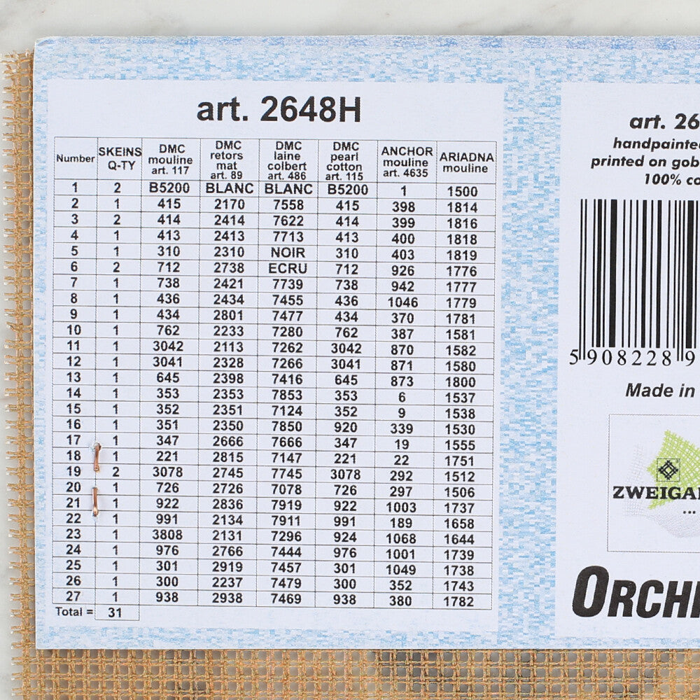 Orchidea 24x30 cm Archibald Thorburn - Cock And Hen Pheasant in The Snow Printed Gobelin 2648H