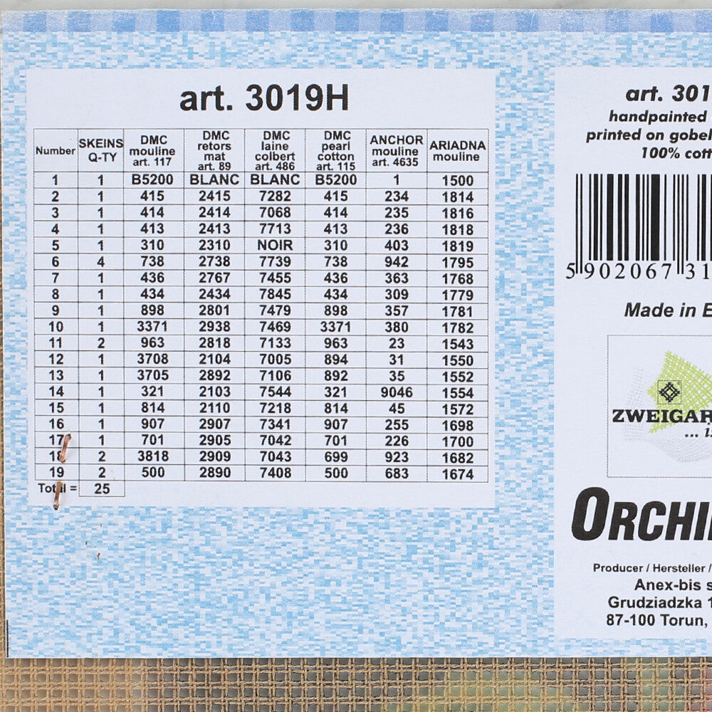 Orchidea 24x30 cm George Forster - A Pail Of Raspberries Printed Gobelin 3019H