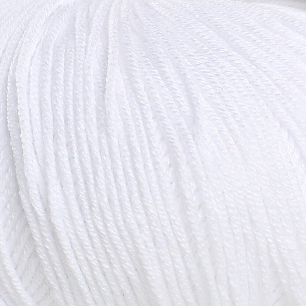 Gazzal Baby Cotton Knitting Yarn, White - 3432