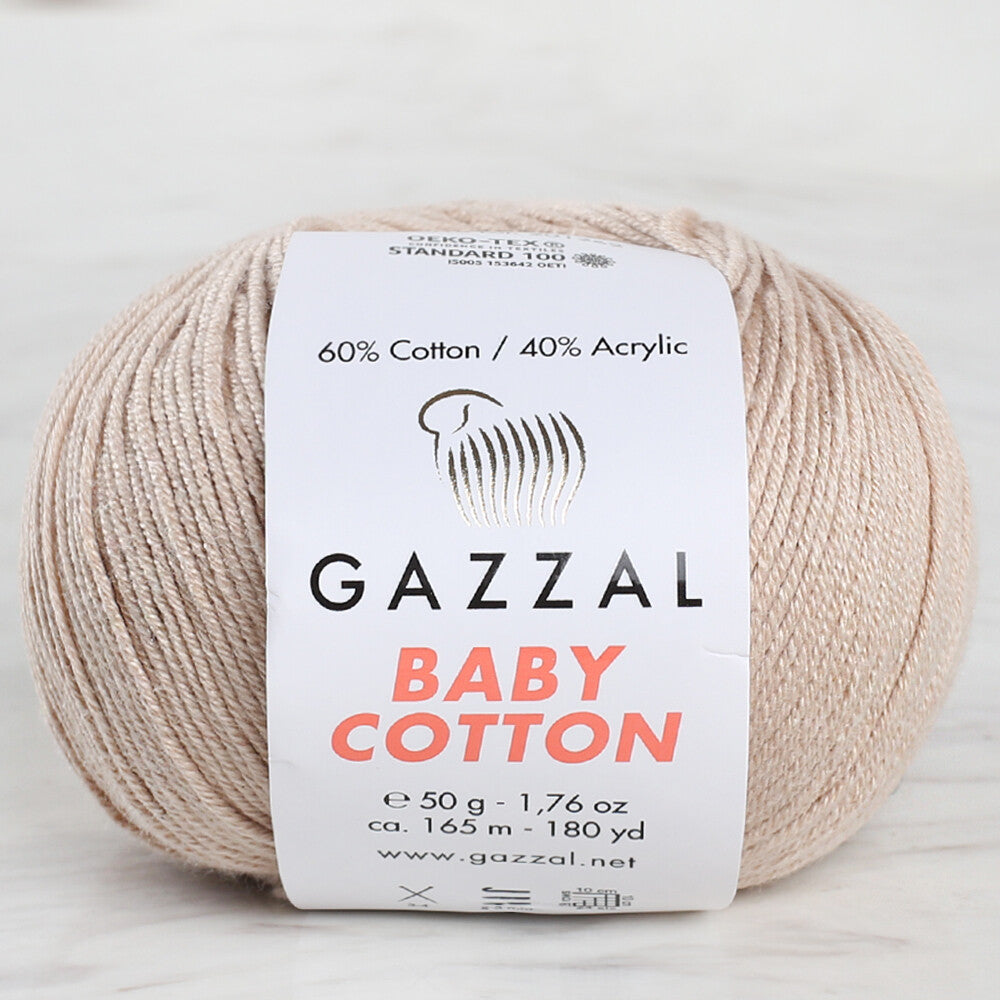Gazzal Baby Cotton Knitting Yarn, Nude - 3446
