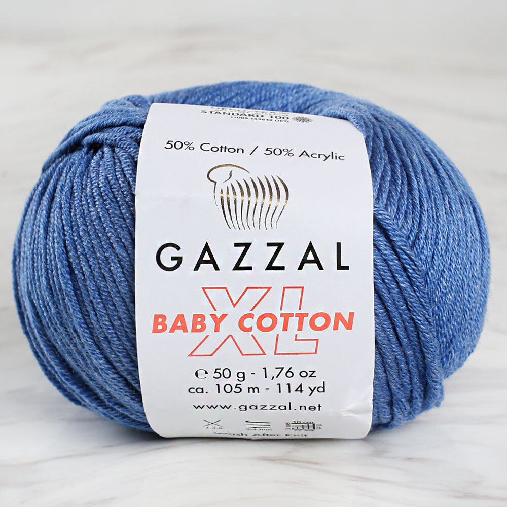 Gazzal Baby Cotton XL Knitting Yarn, Blue - 3431XL