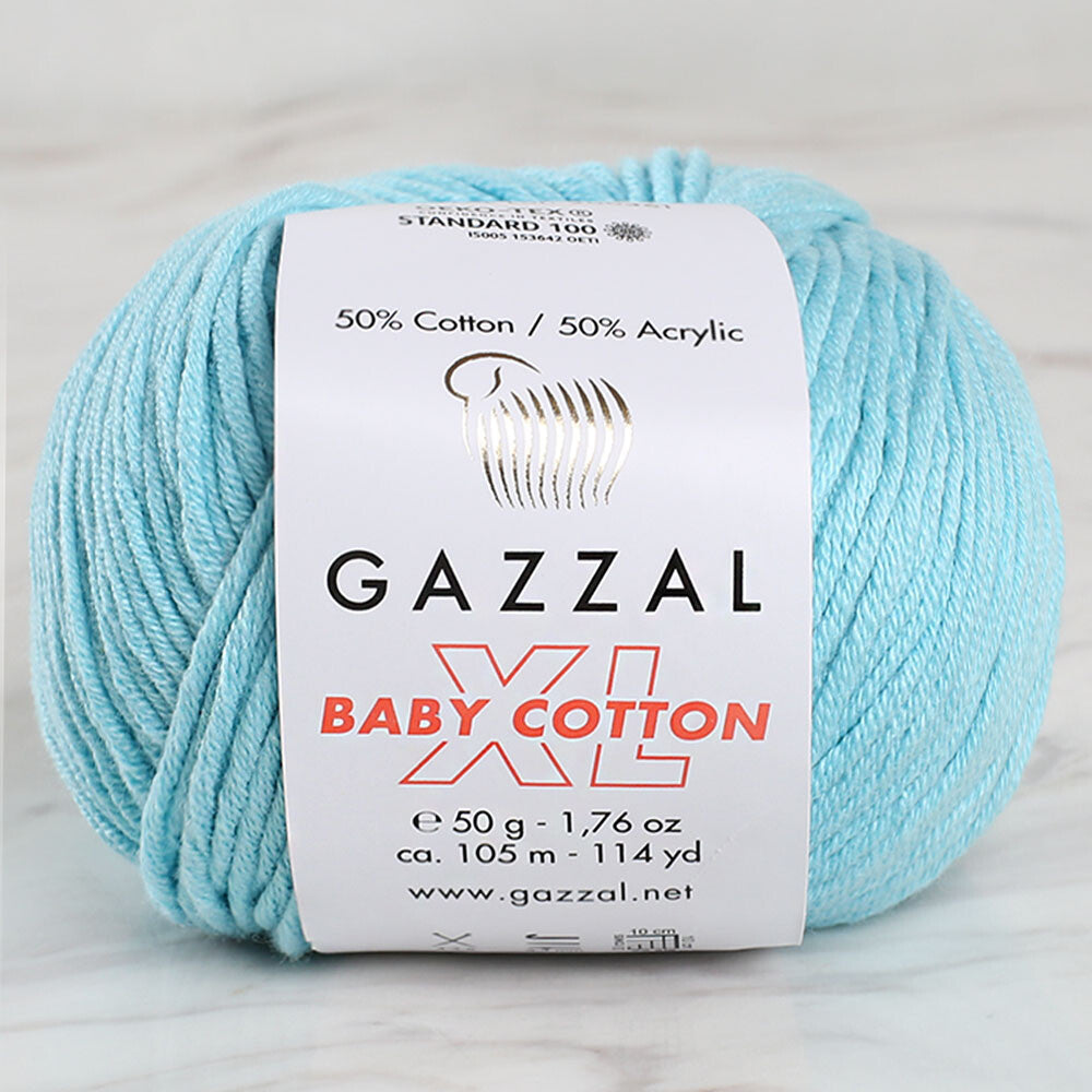 Gazzal Baby Cotton XL Baby Yarn, Cyan - 3451