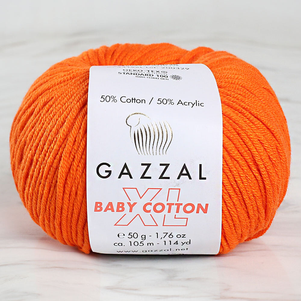 Gazzal Baby Cotton XL Baby Yarn, Orange - 3419XL