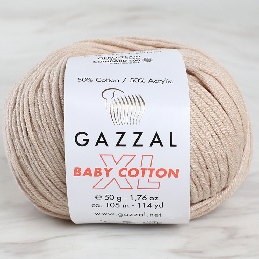 Gazzal Baby Cotton XL Baby Yarn, Light Beige - 3446