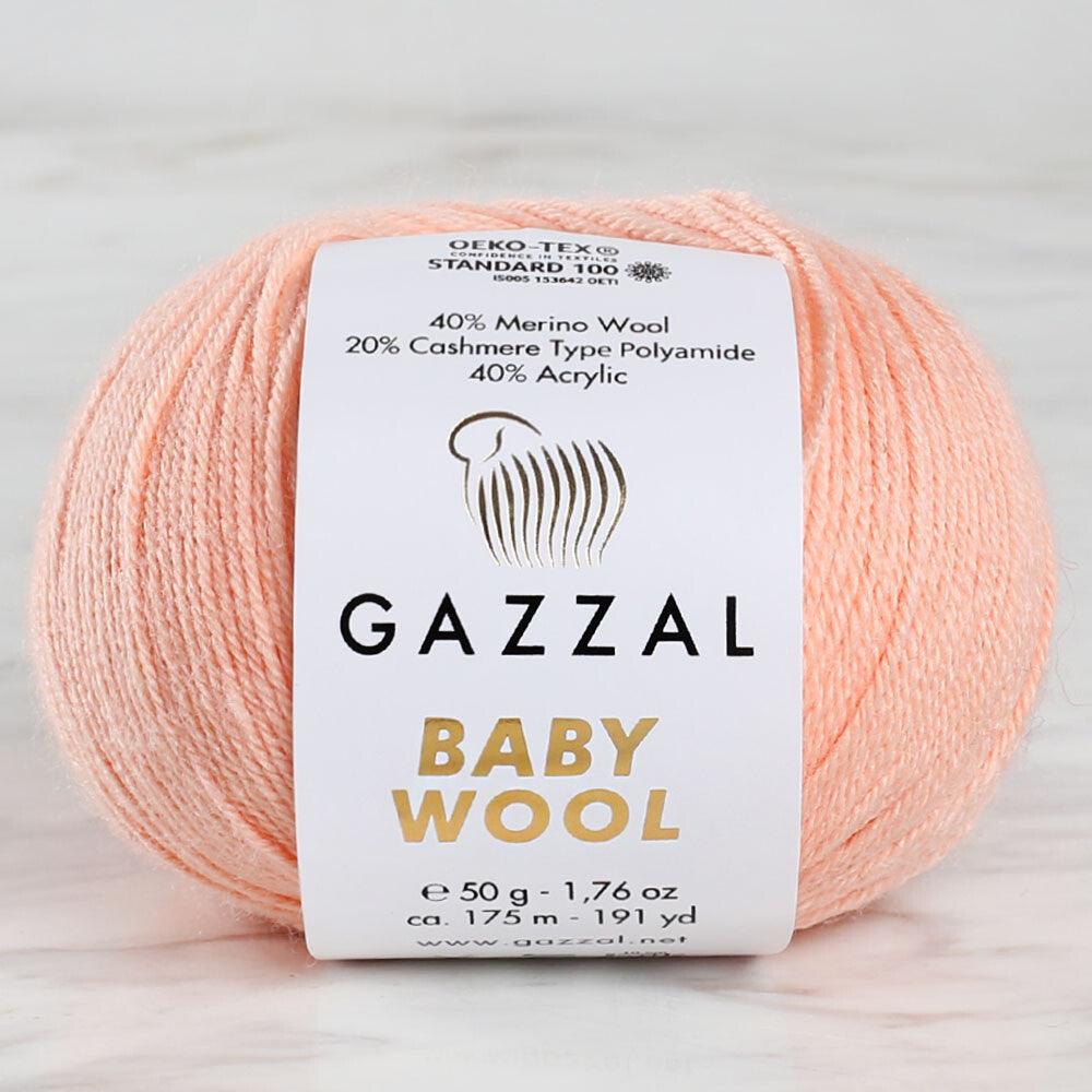 Gazzal Baby Wool Knitting Yarn, Pinkish Orange - 834