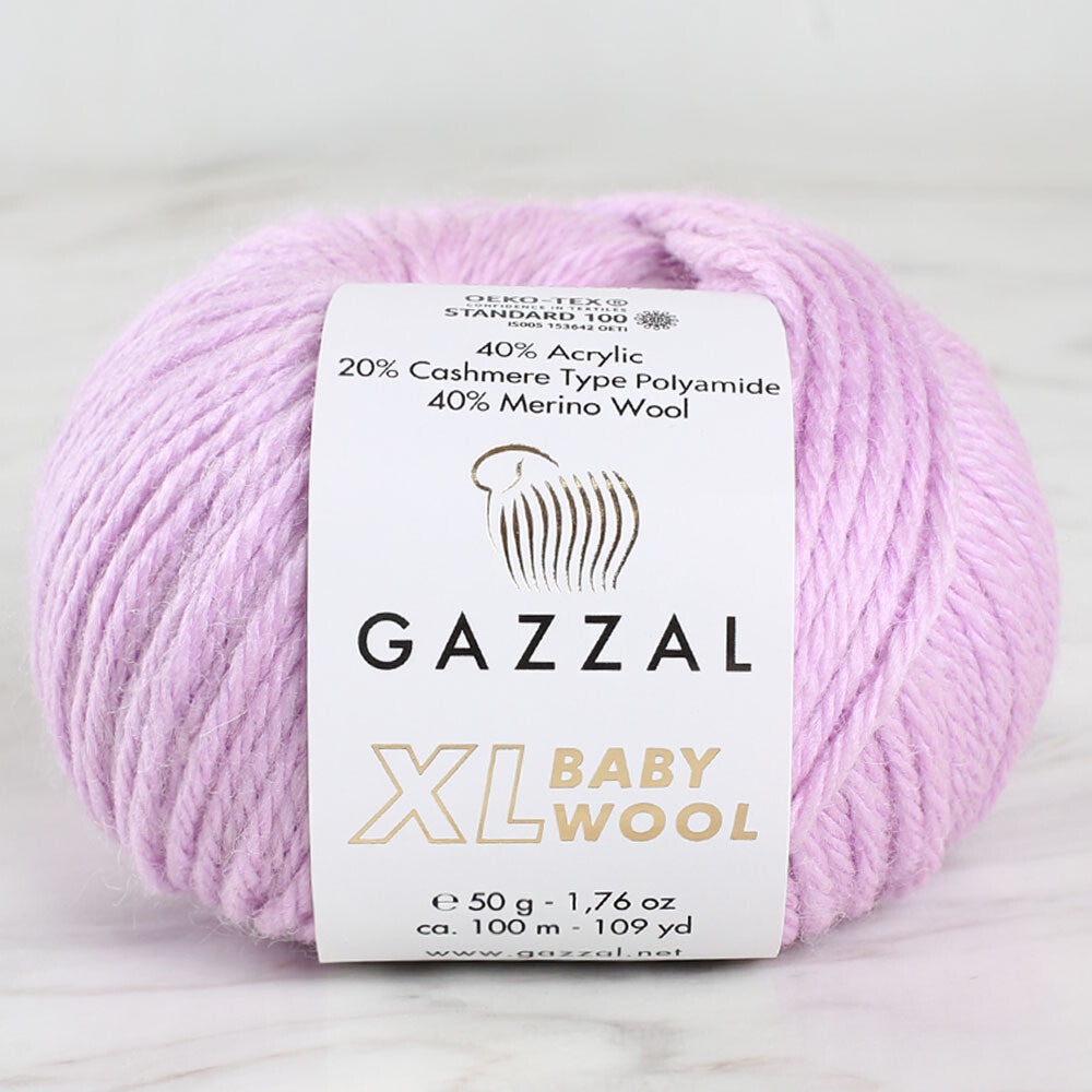 Gazzal Baby Wool XL Knitting Yarn, Lilac - 823XL