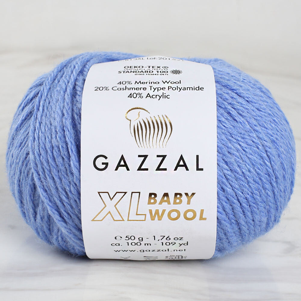 Gazzal Baby Wool XL Knitting Yarn, Blue - 813