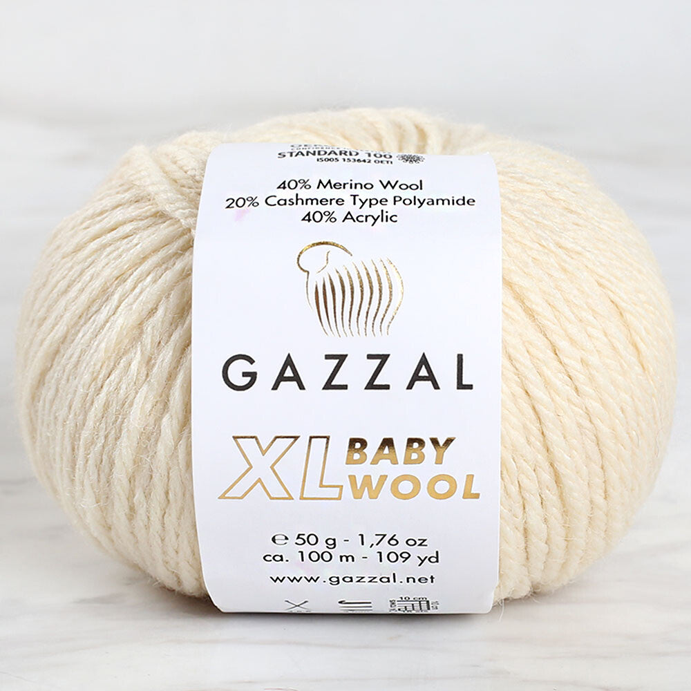 Gazzal Baby Wool XL Baby Yarn, Ecru - 829XL