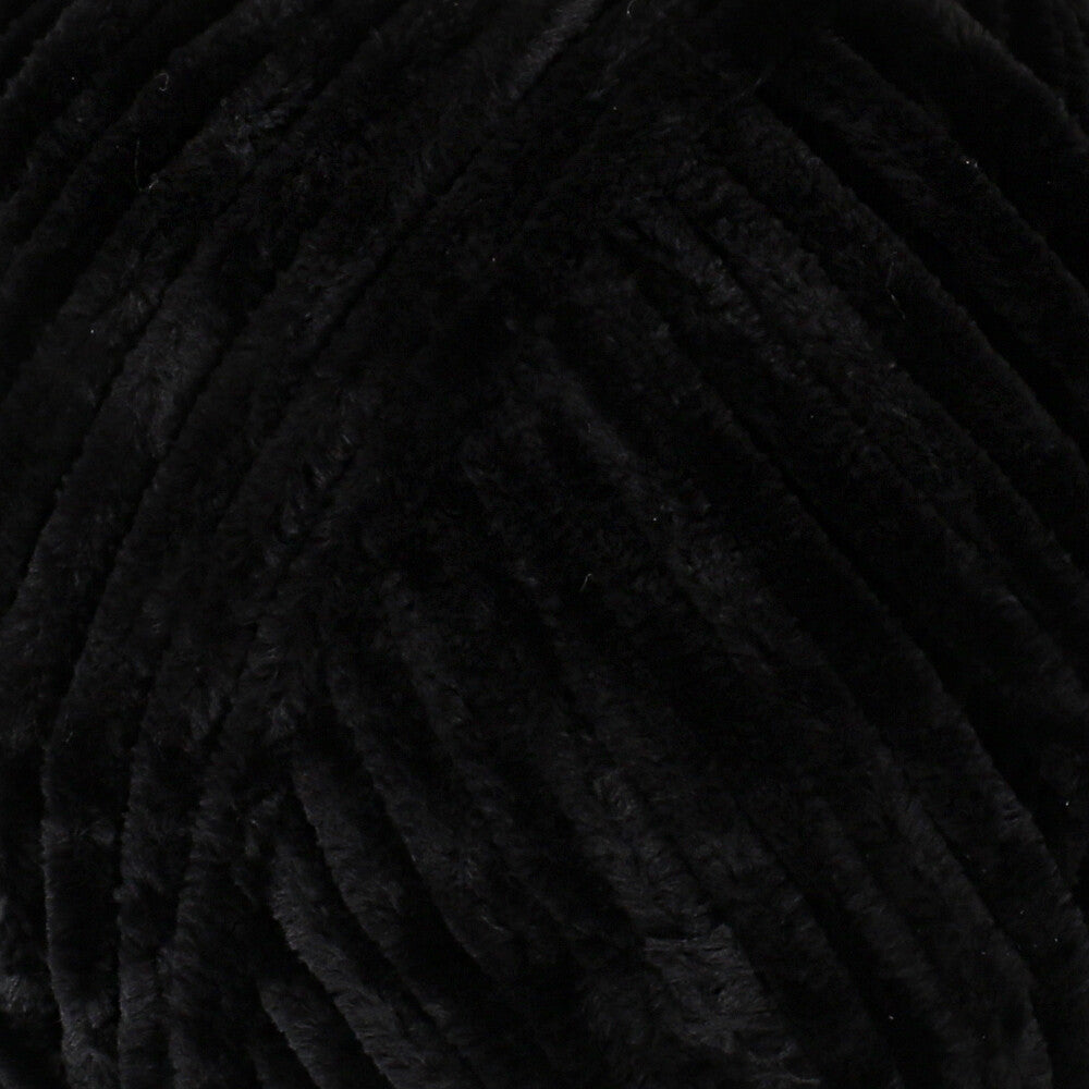 La Mia Mellow Chenille Yarn, Black - 902