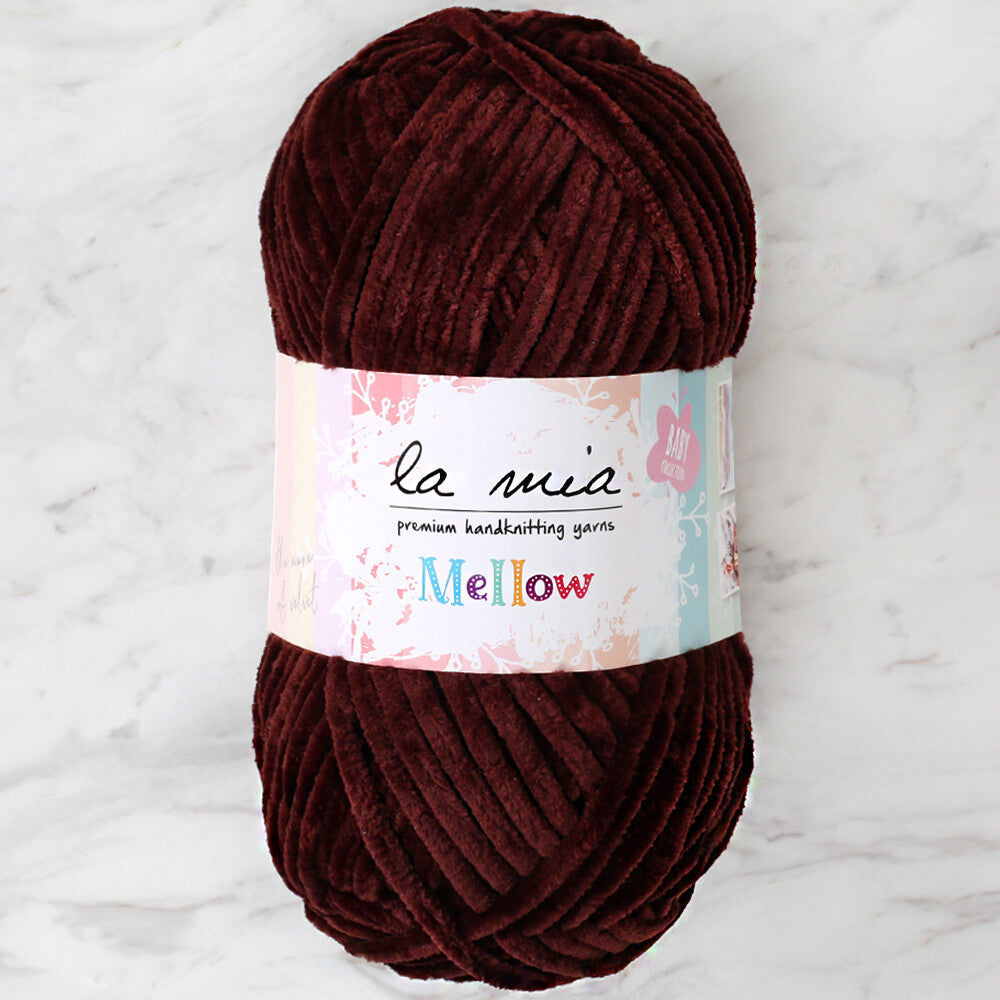La Mia Mellow Chenille Yarn, Brown - 920