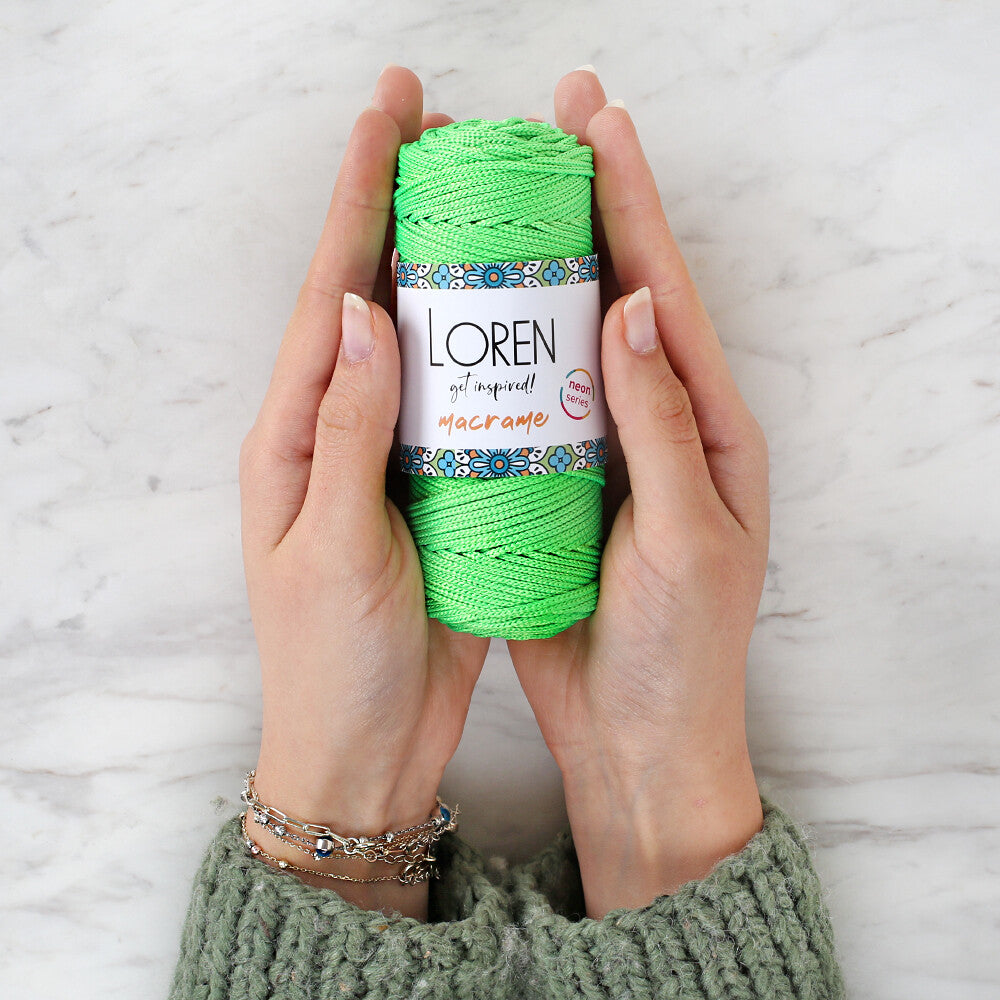Loren Macrame Knitting Yarn, Neon Orange - L113