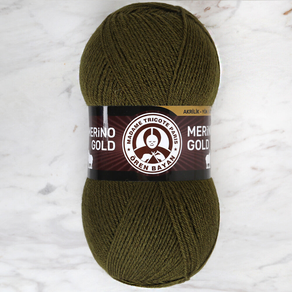 Madame Tricote Paris Merino Gold Knitting Yarn, Navy Green - 077