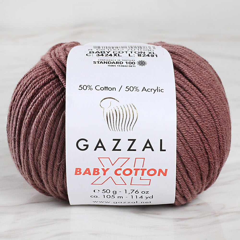 Gazzal Baby Cotton XL Baby Yarn, Milky Brown - 3455