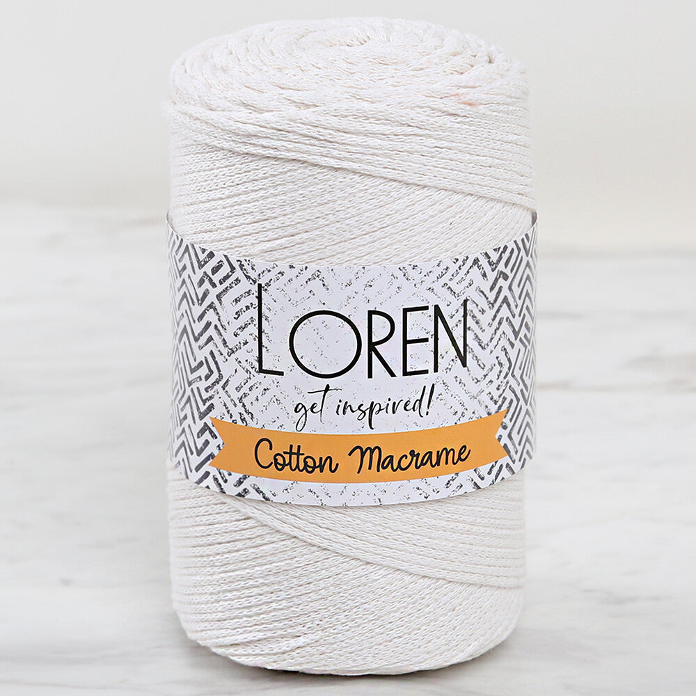 Loren Cotton Macrame Yarn, Light Cream - L085