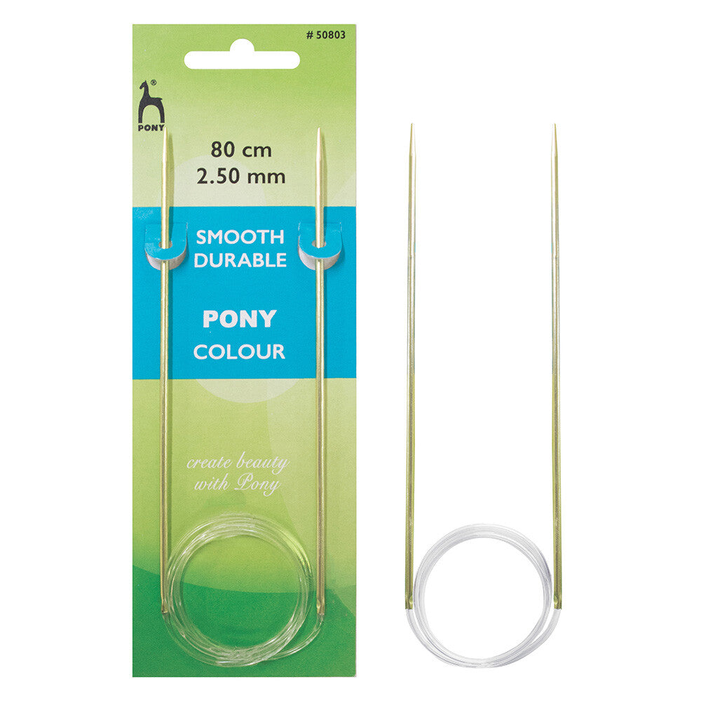 Pony Colour 2.50 mm 80 cm Circular Knitting Needles, Light Green - 50803