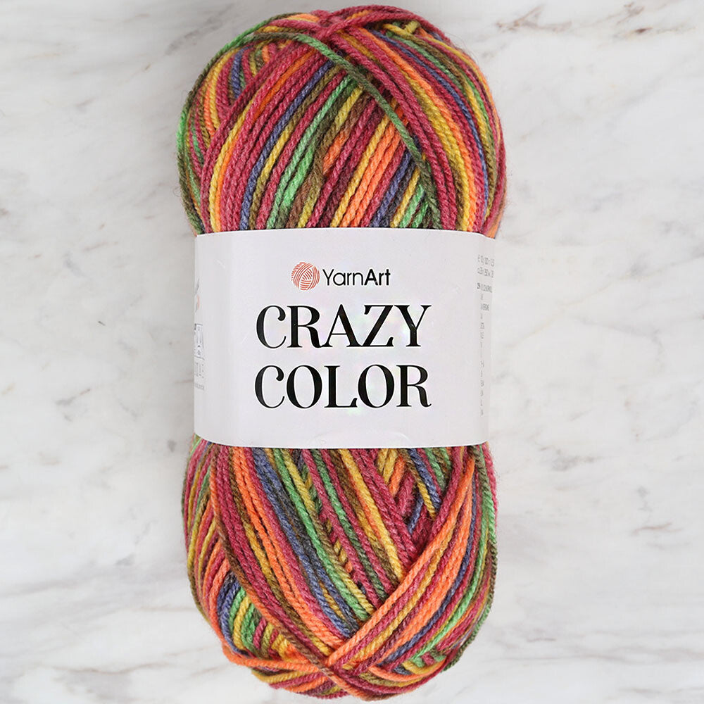 YarnArt Crazy Color Knitting Yarn, Variegated - 148
