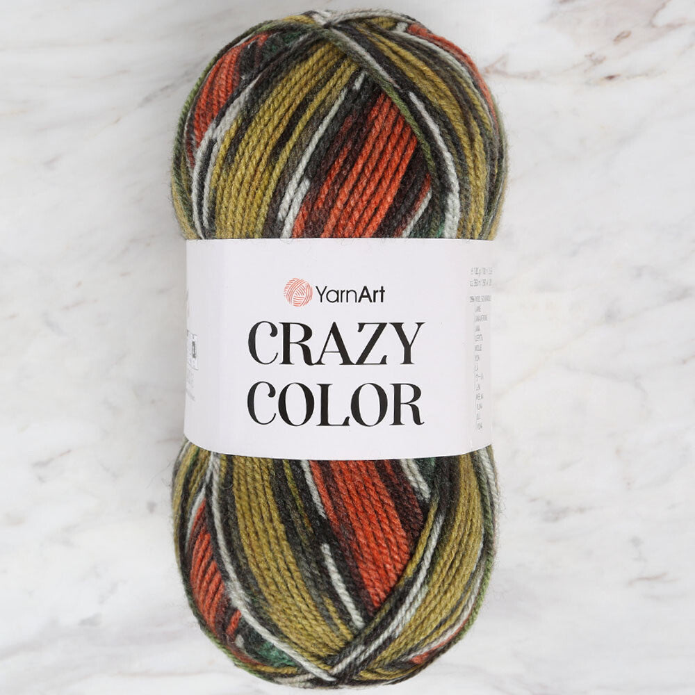 YarnArt Crazy Color Knitting Yarn, Variegated - 163