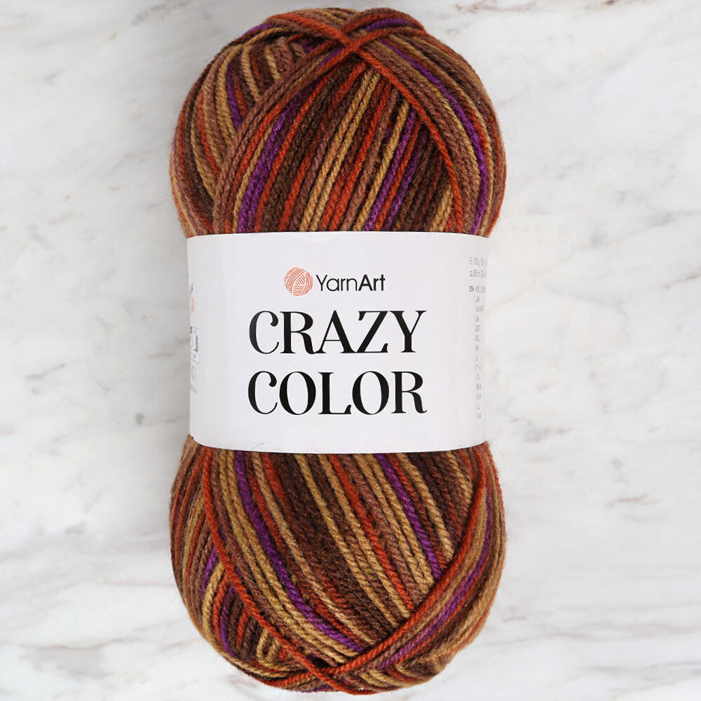 YarnArt Crazy Color Knitting Yarn, Variegated - 155