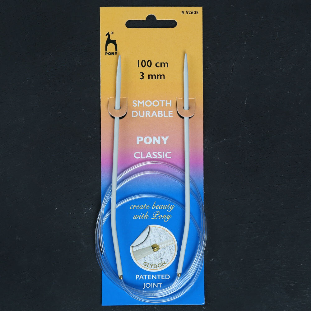 Pony 3 mm 100 cm Glydon Joint Aluminium Circular Needle - 52605