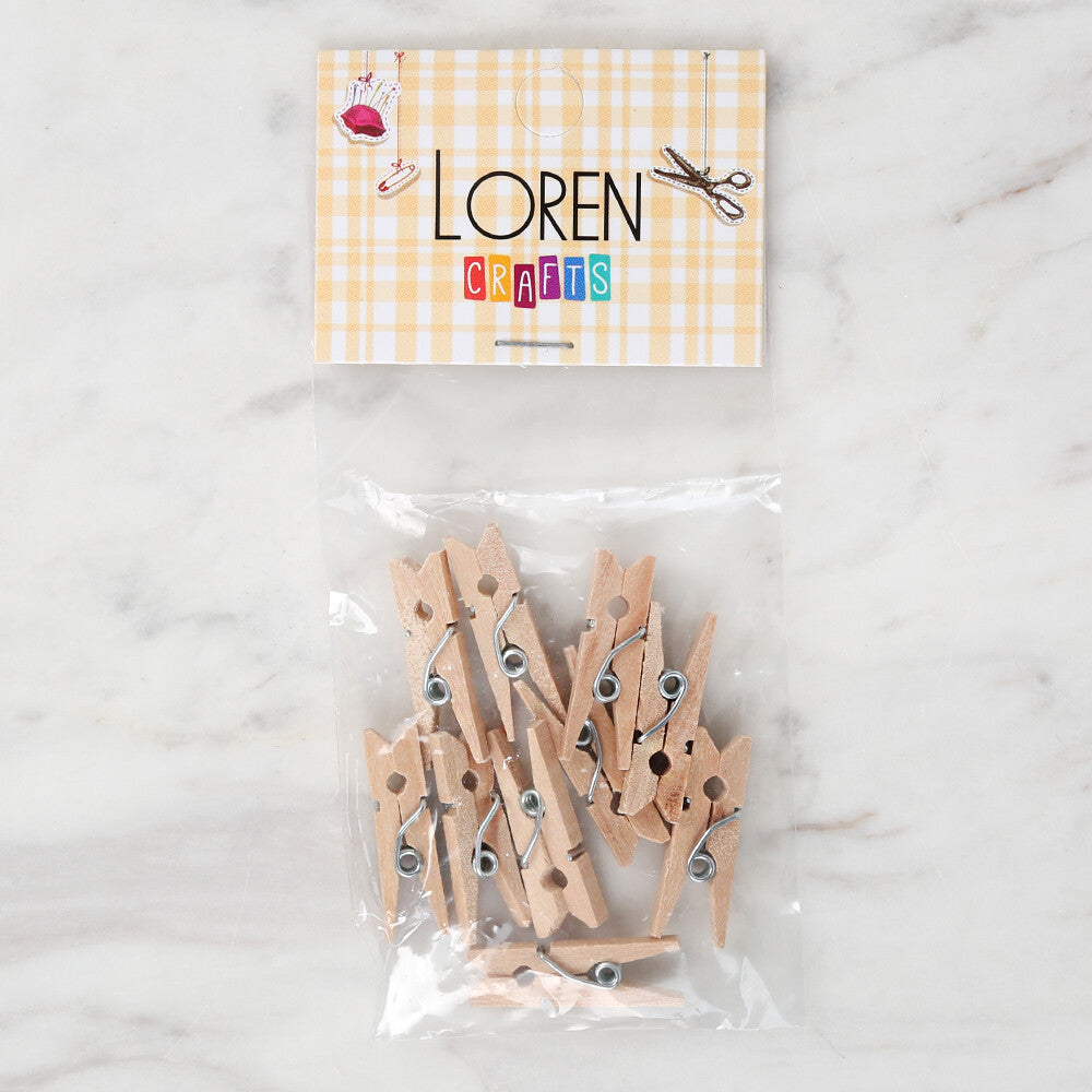 Loren 10 pcs Natural Mini Decorative Pegs