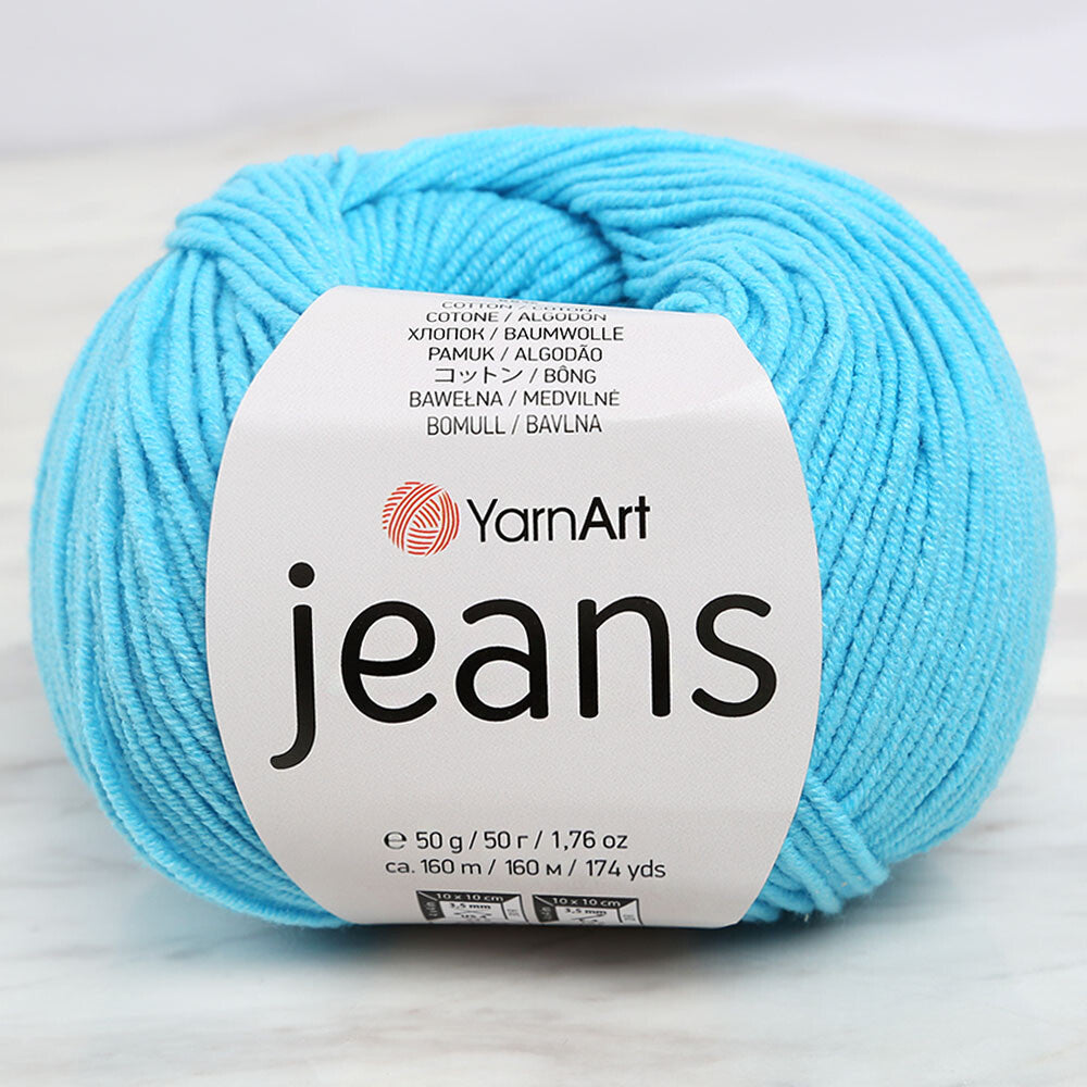 YarnArt Jeans Knitting Yarn, Blue - 33