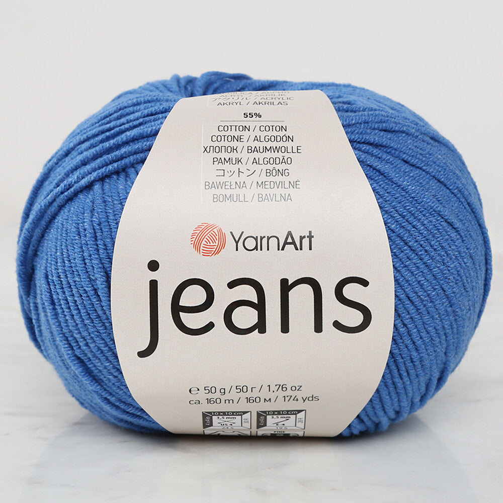 YarnArt Jeans Knitting Yarn, Blue - 16