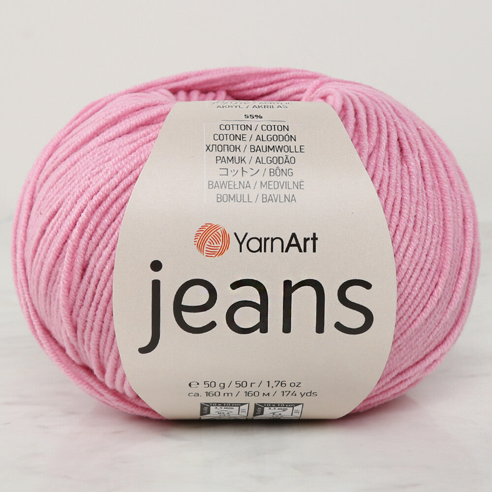 YarnArt Jeans Knitting Yarn, Pink - 20