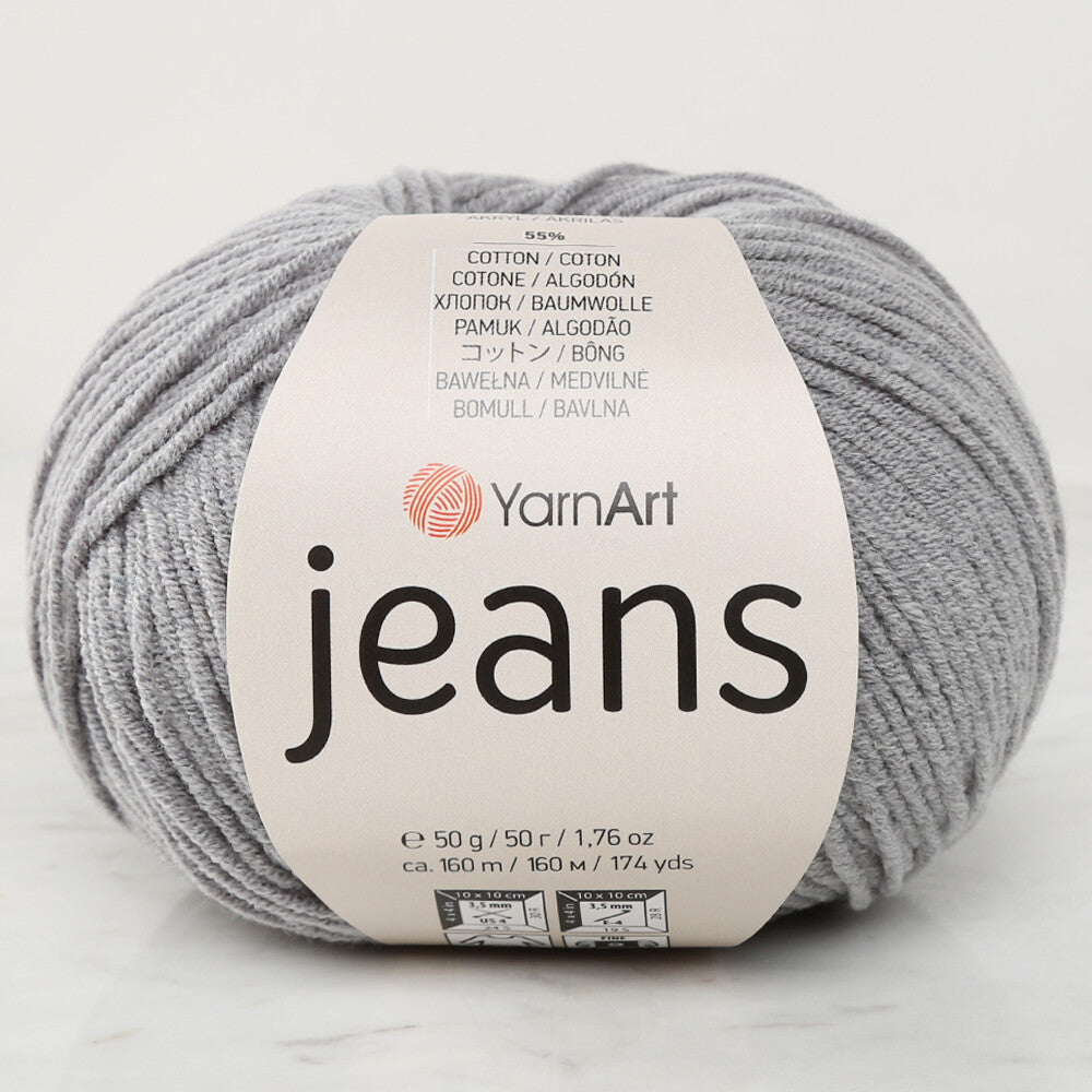 YarnArt Jeans Knitting Yarn, Grey - 46