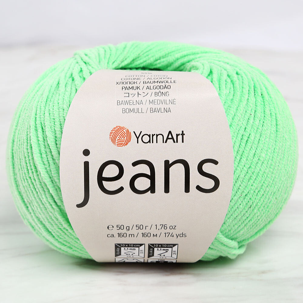YarnArt Jeans Knitting Yarn, Green - 60