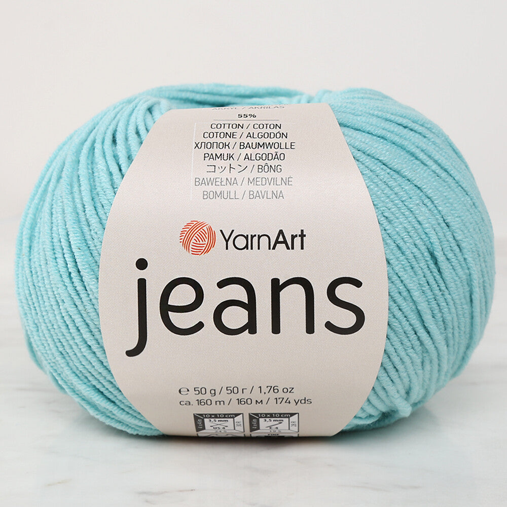 YarnArt Jeans Knitting Yarn, Turquois - 81