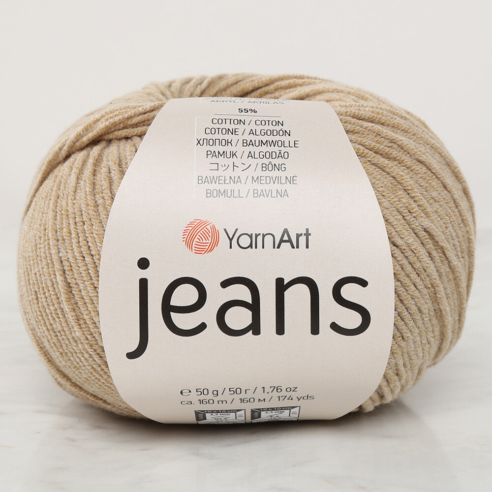 YarnArt Jeans Knitting Yarn, Beige - 48