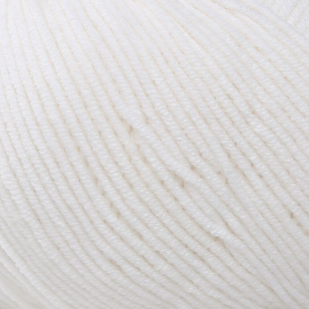 YarnArt Jeans Knitting Yarn, White - 01