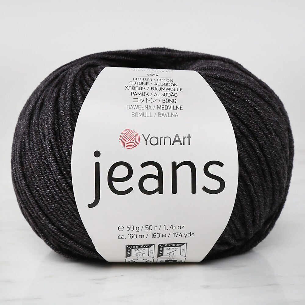 YarnArt Jeans Knitting Yarn, Smoke Grey - 28