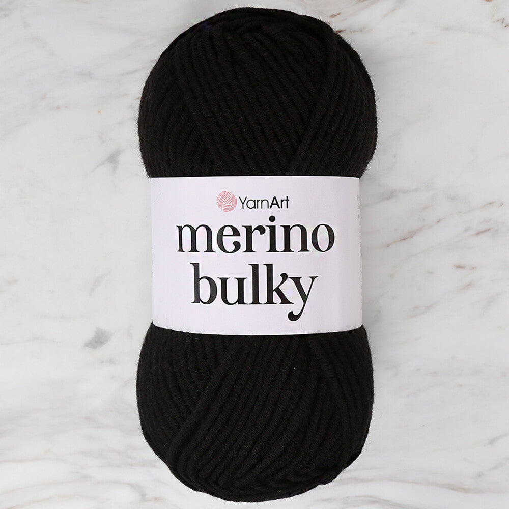 YarnArt Merino Bulky Yarn, Black - 585