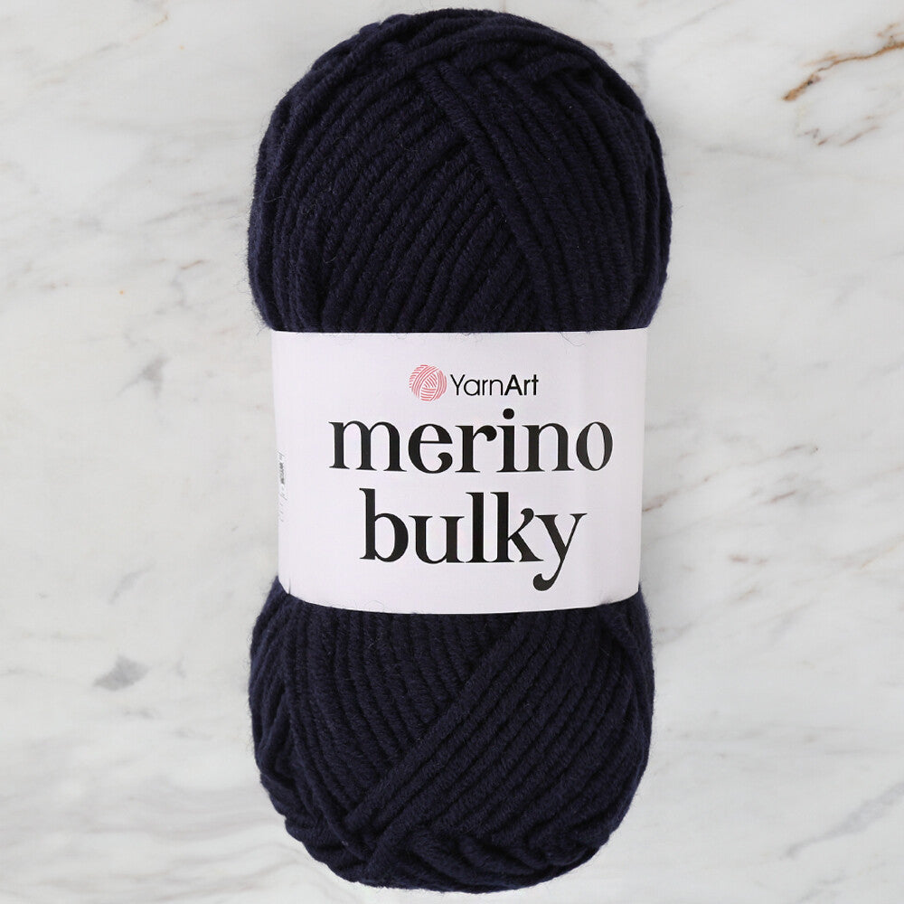 YarnArt Merino Bulky Yarn, Dark Navy Blue - 583