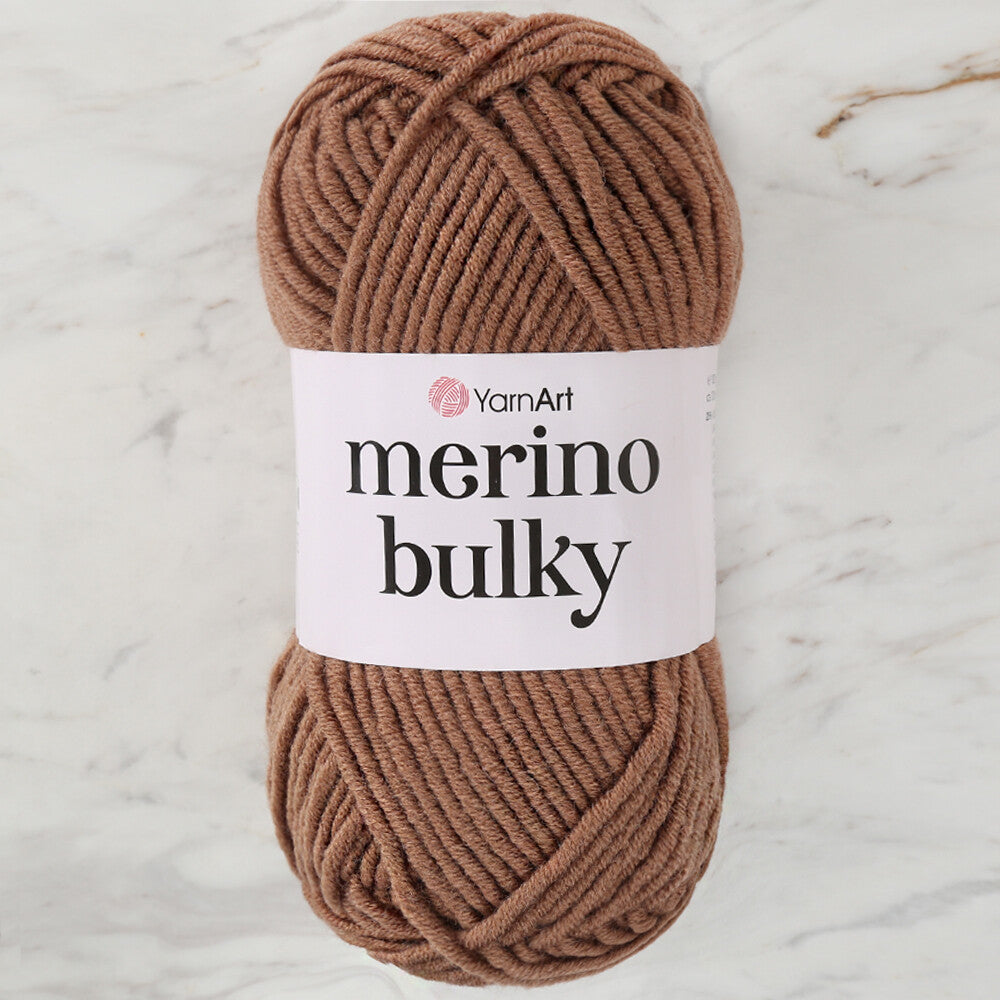 YarnArt Merino Bulky Yarn, Brown - 514