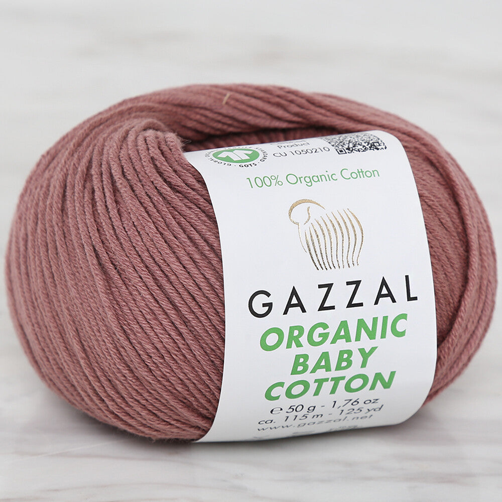 Gazzal Organic Baby Cotton Yarn, Brown - 433